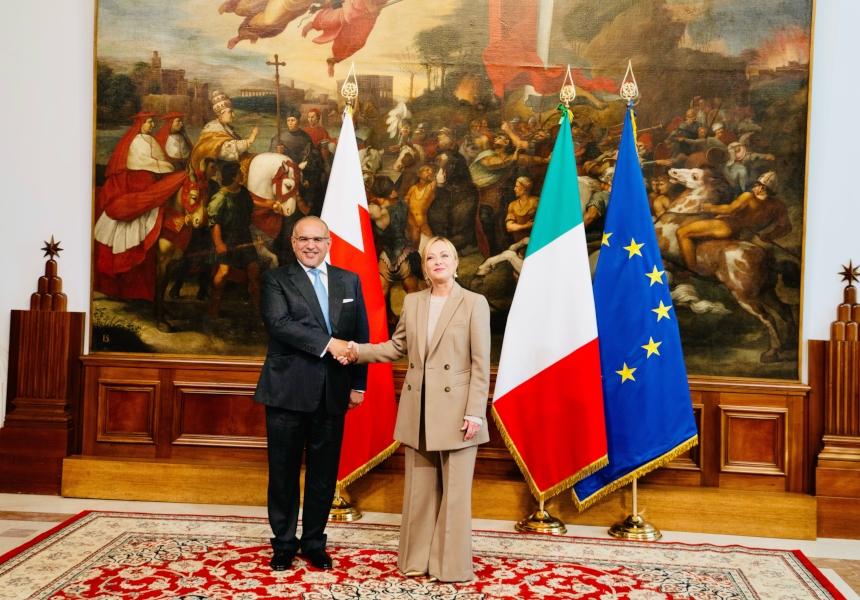 Itália-Bahrein: O Príncipe Hereditário em Roma, a cooperação fortalecida com um memorando de investimentos