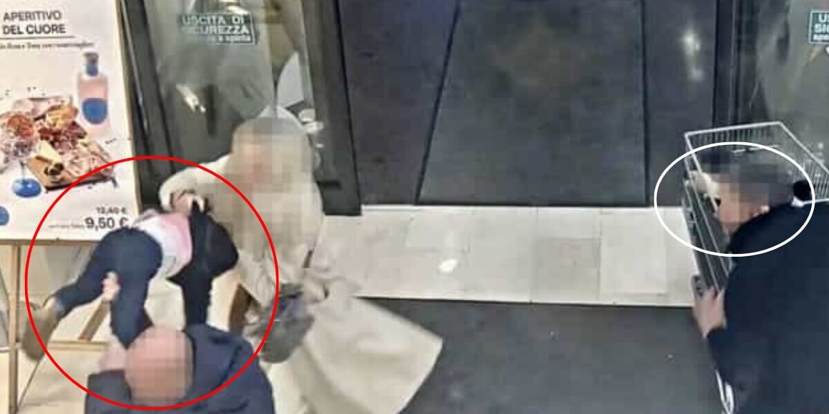 O momento do ataque (quadro do vídeo LaPresse) menina sequestrada bergamo lapresse frame vídeo-repertório