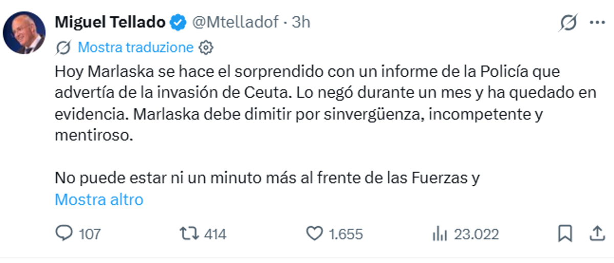 Postagem de Miguel Tellado Postagem de Miguel Tellado